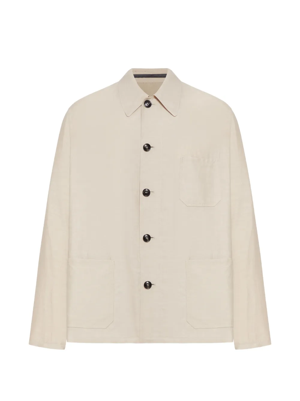 Giorgio Armani buttoned chest-pocket overshirt - Toni neutri