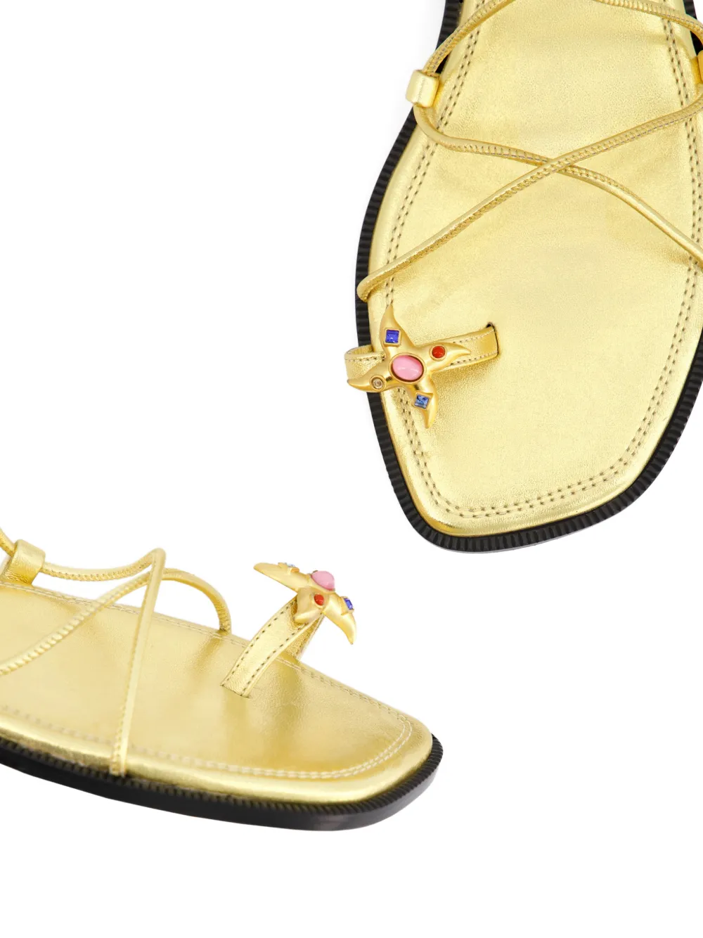 Nodaleto Bulla Isla sandalen verfraaid met juwelen Goud