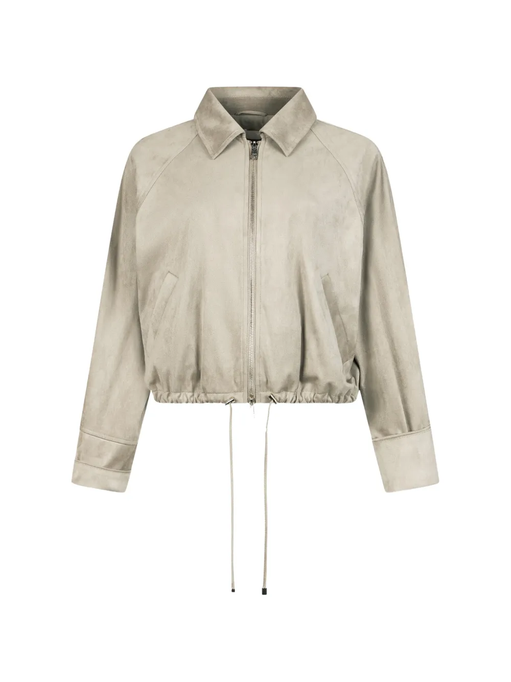 LIU JO drawstring suede bomber jacket - Grigio