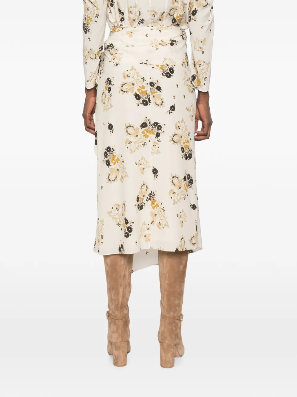 ISABEL MARANT Faniry asymmetrische midi-rok Beige