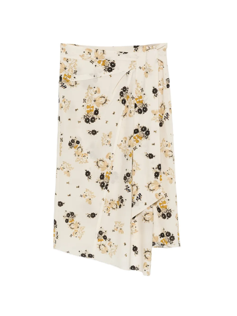ISABEL MARANT Faniry floral-print asymmetric skirt - Neutrals