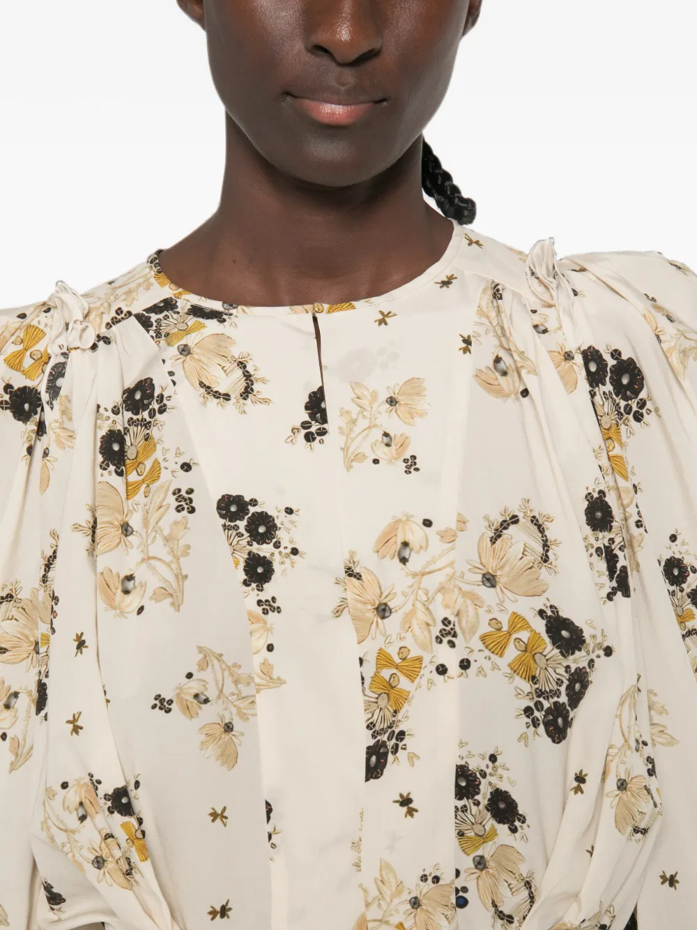 ISABEL MARANT Zarga top met bloemenprint Beige