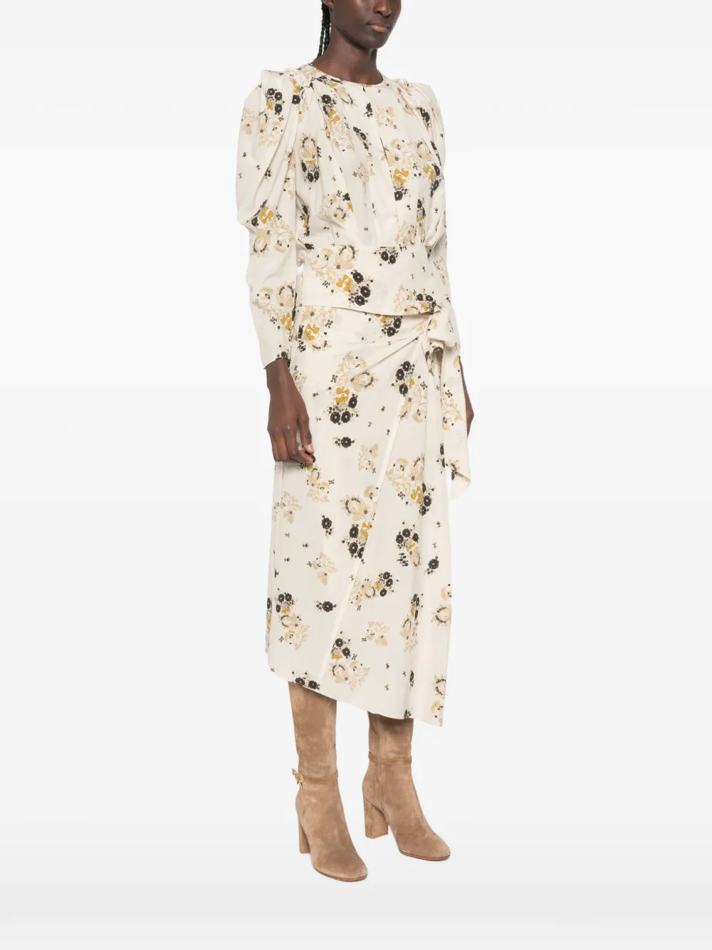 ISABEL MARANT Zarga top met bloemenprint Beige