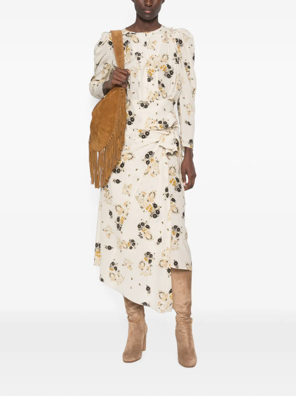 ISABEL MARANT Zarga top met bloemenprint Beige