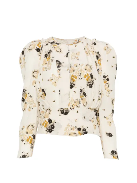 ISABEL MARANT Zarga floral-print puffed-sleeve blouse