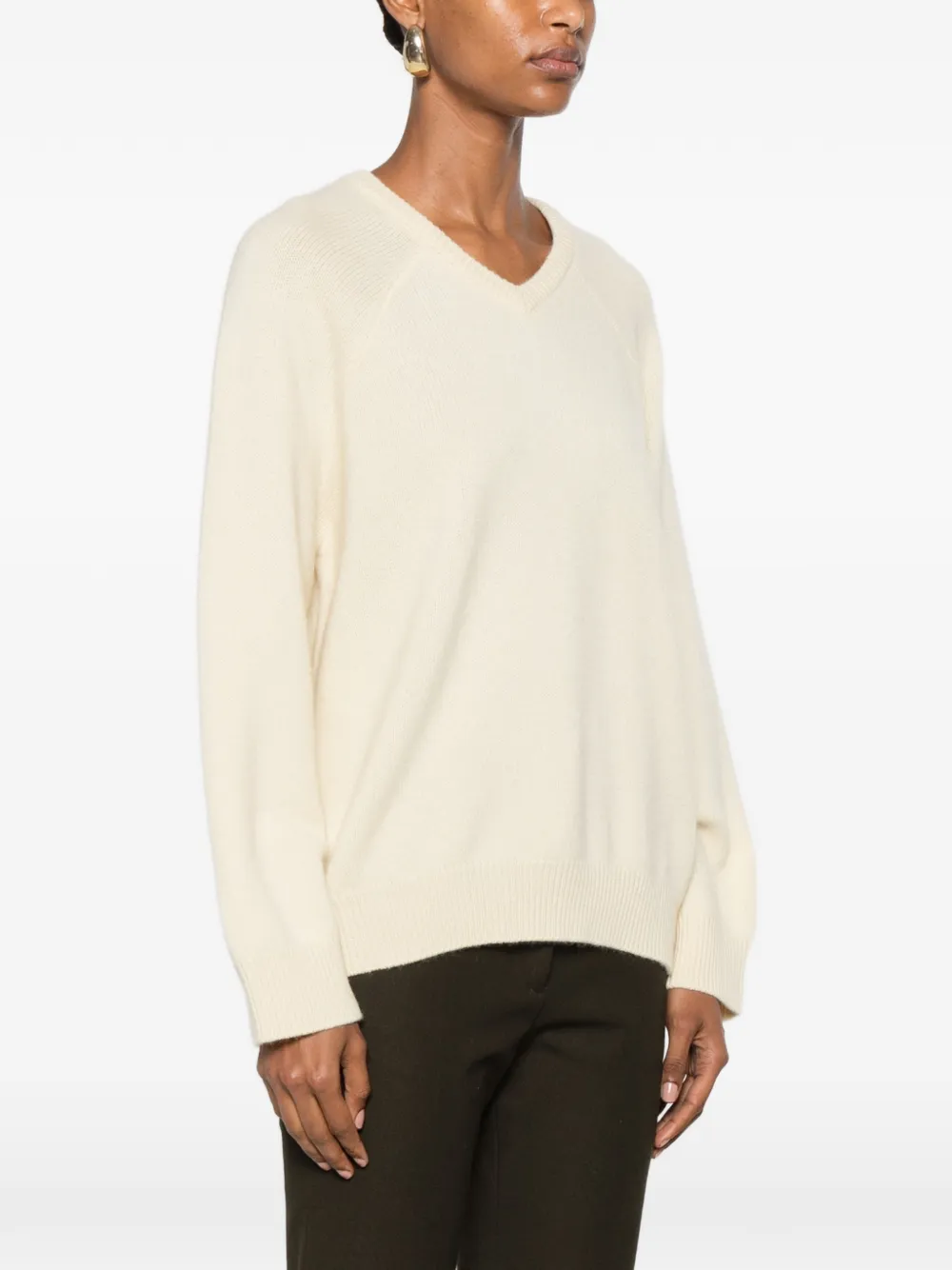 Soft Goat Trui met V-hals Geel