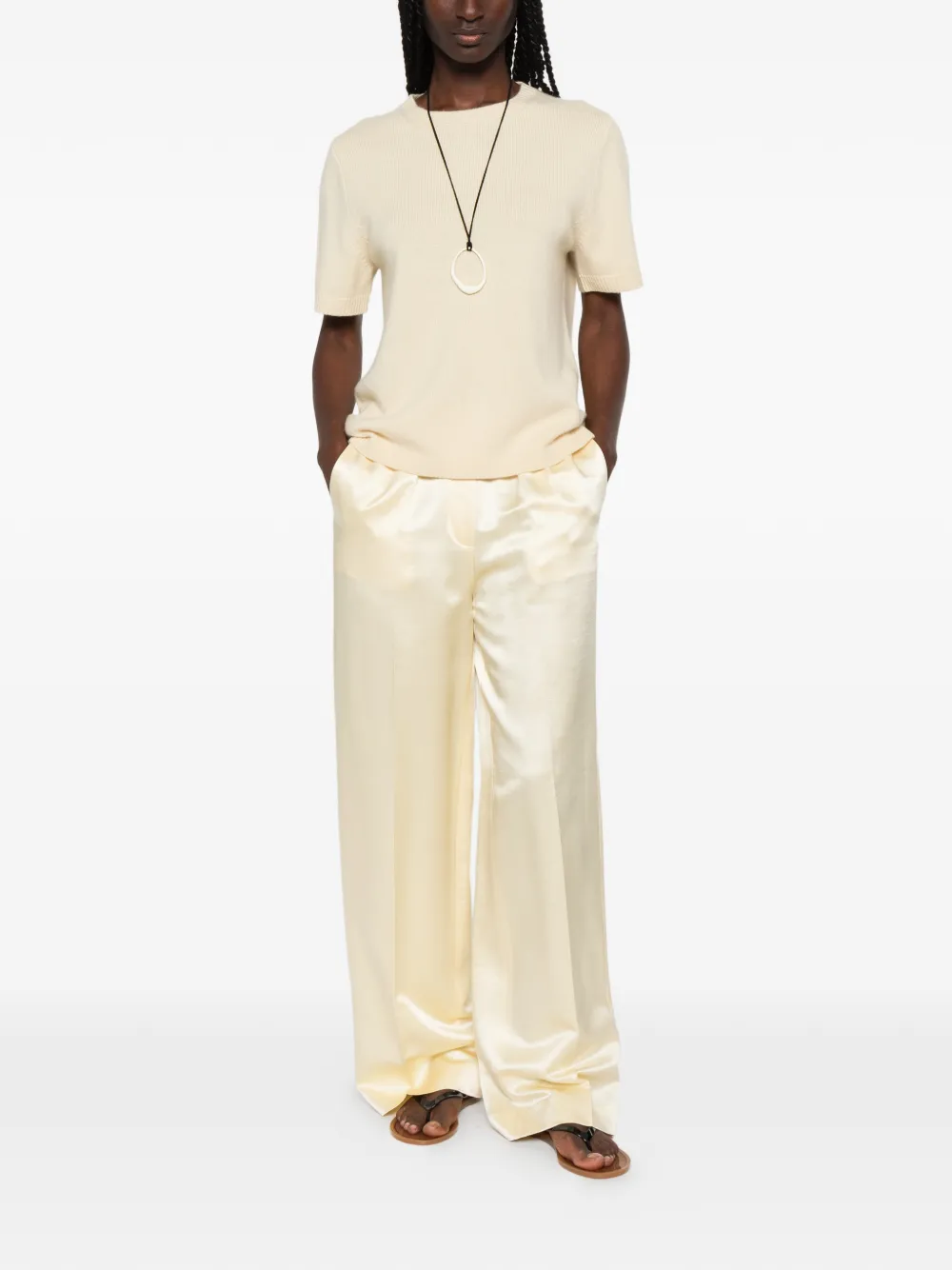 Soft Goat wide-leg silk-blend trousers from Soft Goat