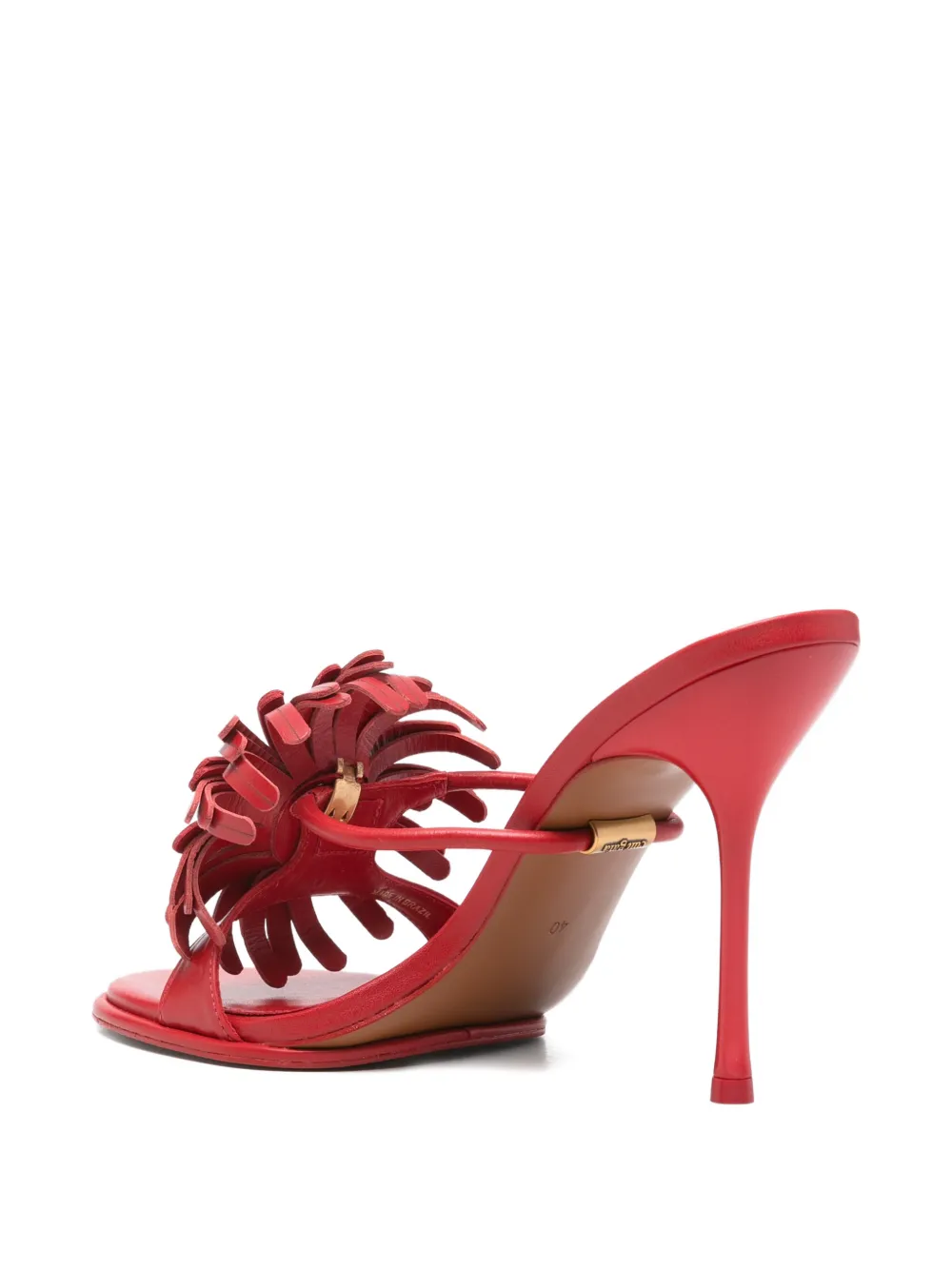Cult Gaia Carla floral-appliqué sandals Rood