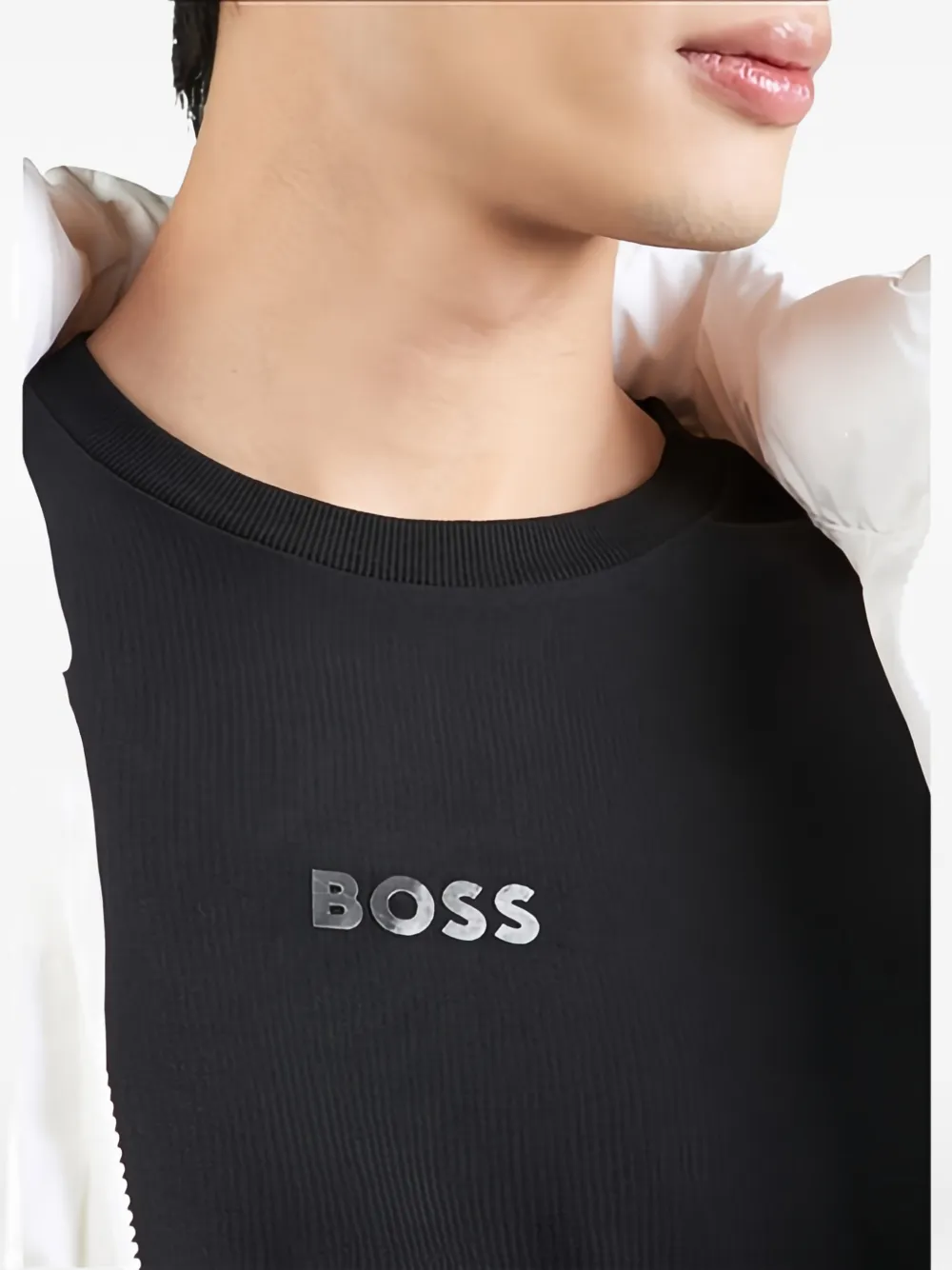 BOSS T-shirt met ronde hals Zwart