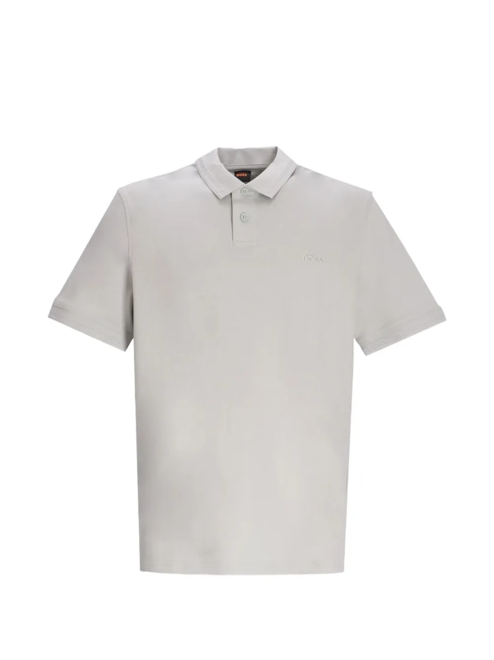 BOSS Polo in piqué di cotone con logo - Grigio