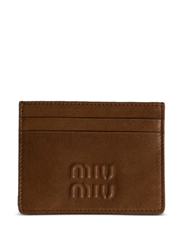 MIU MIU ブラウン ケース Miu Miu カードケース | ブラウン | FARFETCH JP