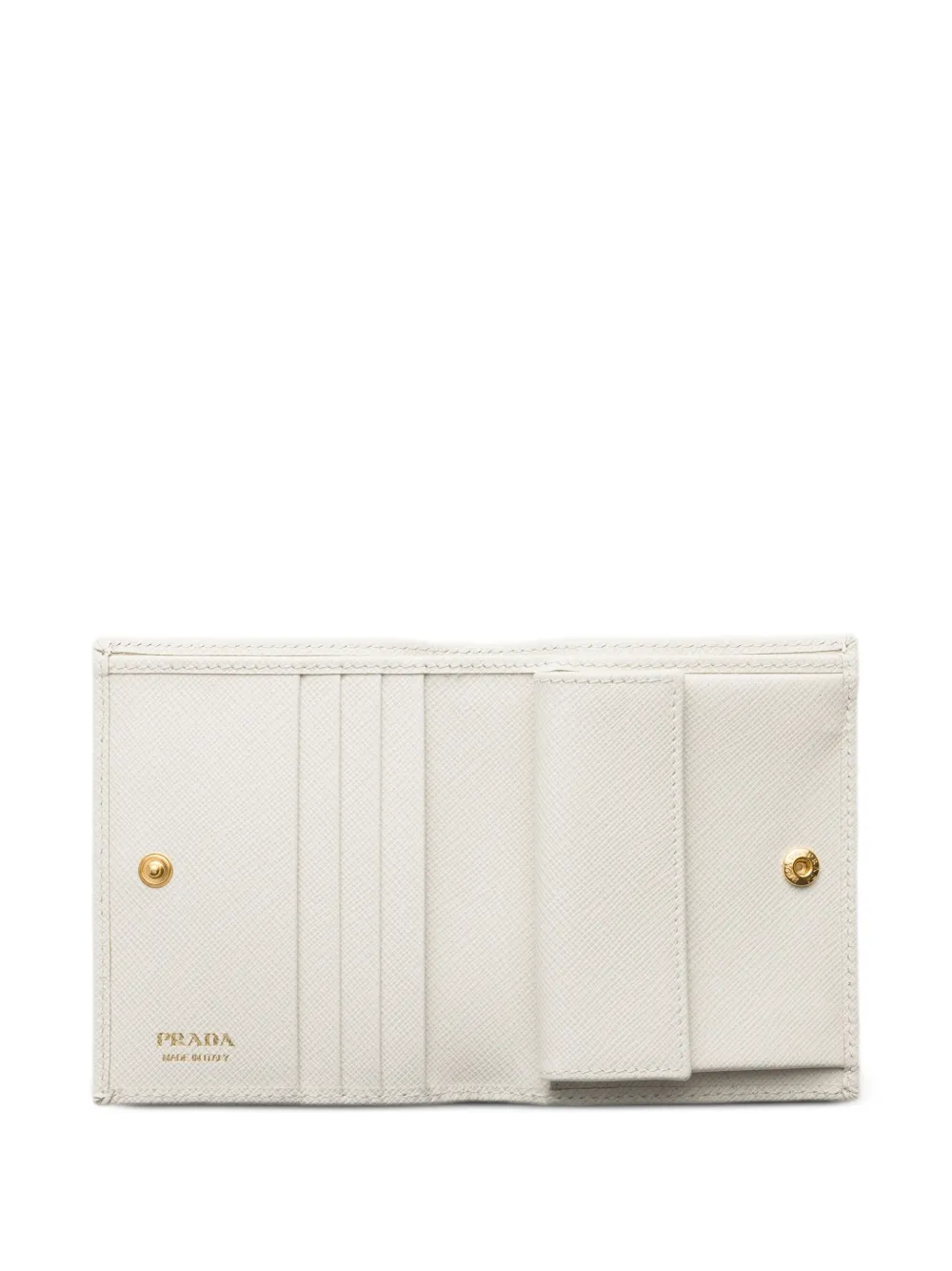 Prada Kleine Saffiano leren portemonnee Beige