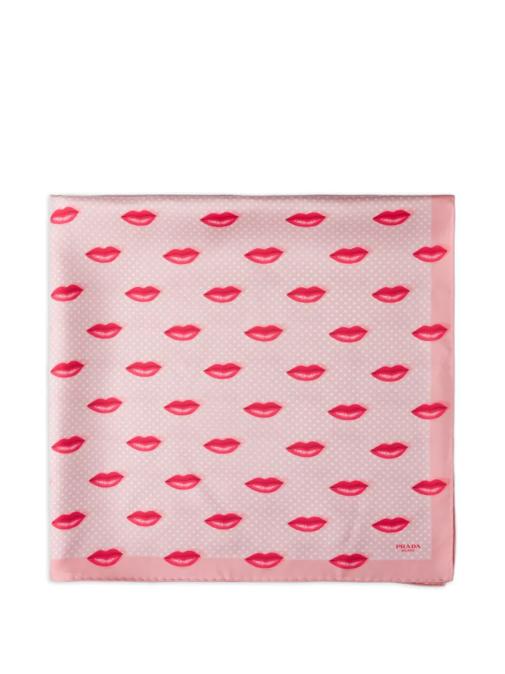Prada printed silk twill scarf, 90 x 90 cm - Rosa