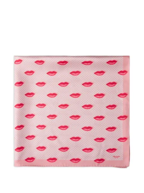 Prada printed silk twill scarf, 90 x 90 cm