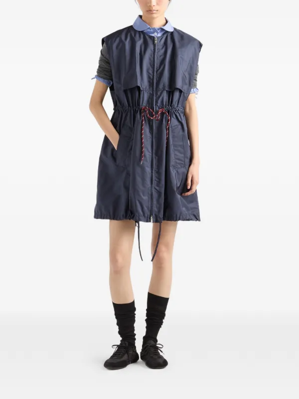 Prada リナイロン ノースリーブ ミニドレス | ブルー | FARFETCH JP