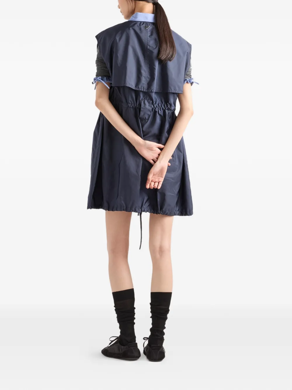 Prada Re-Nylon mouwloze mini-jurk Blauw