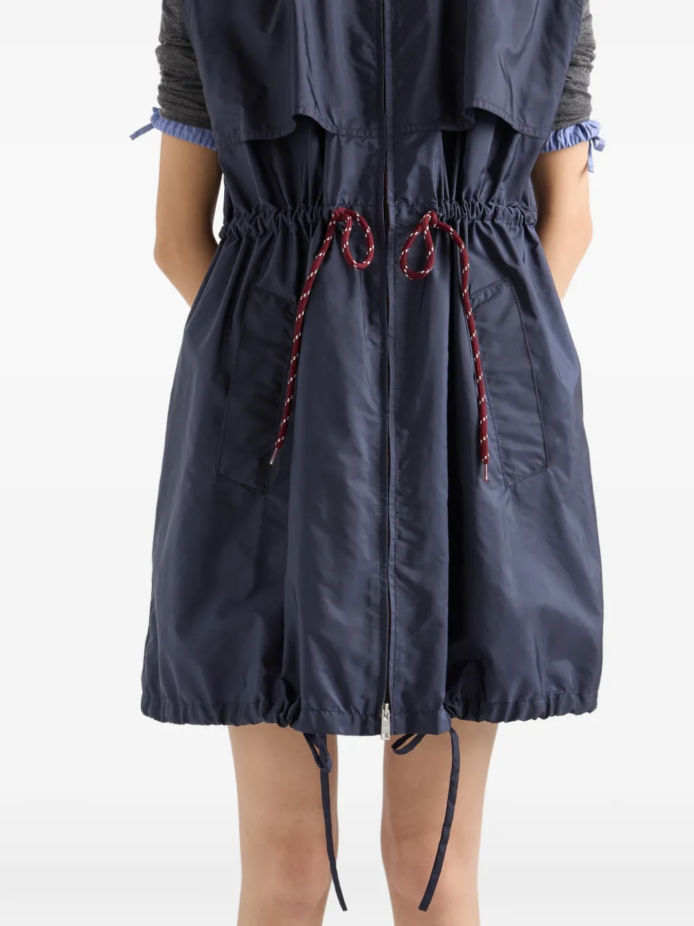 Prada Re-Nylon mouwloze mini-jurk Blauw
