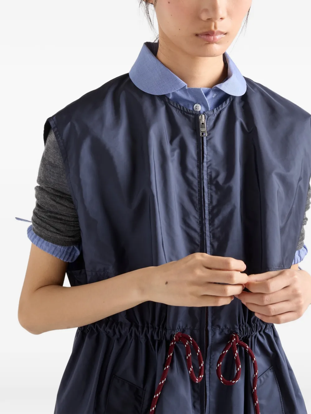Prada Re-Nylon mouwloze mini-jurk Blauw