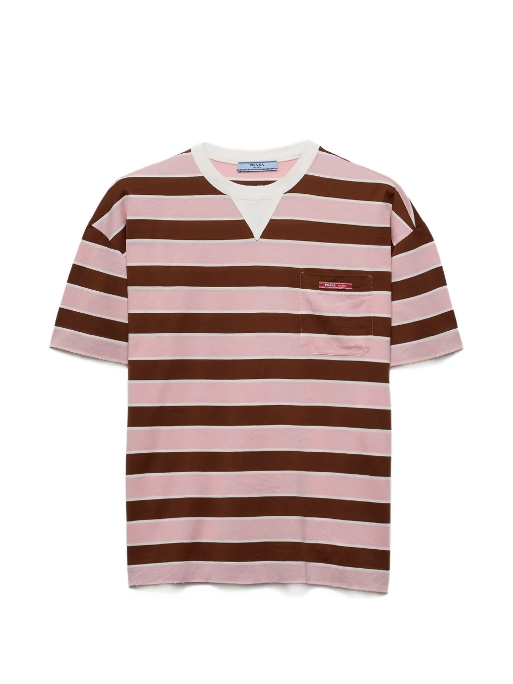 Prada Bayadere striped lisle cotton T-shirt - Rosa