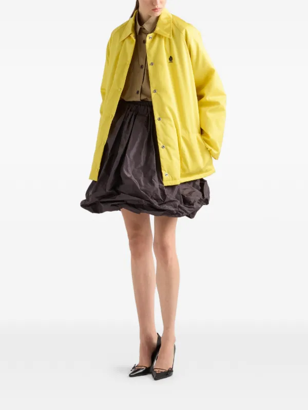 Prada Technical Taffeta Skirt | Grey | FARFETCH
