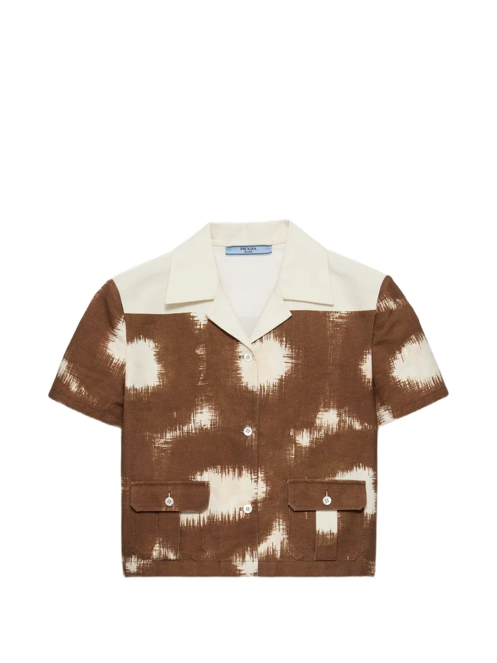 Prada Printed Canvas Shirt In Brown