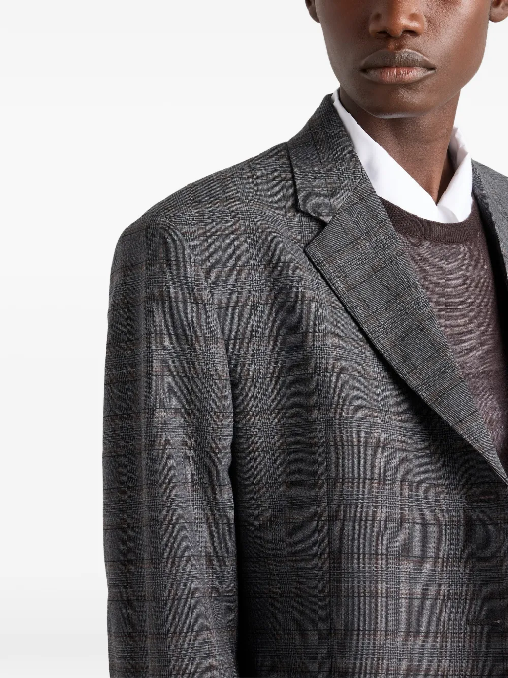 single-breasted Prince Of Wales checked virgin-wool jacket