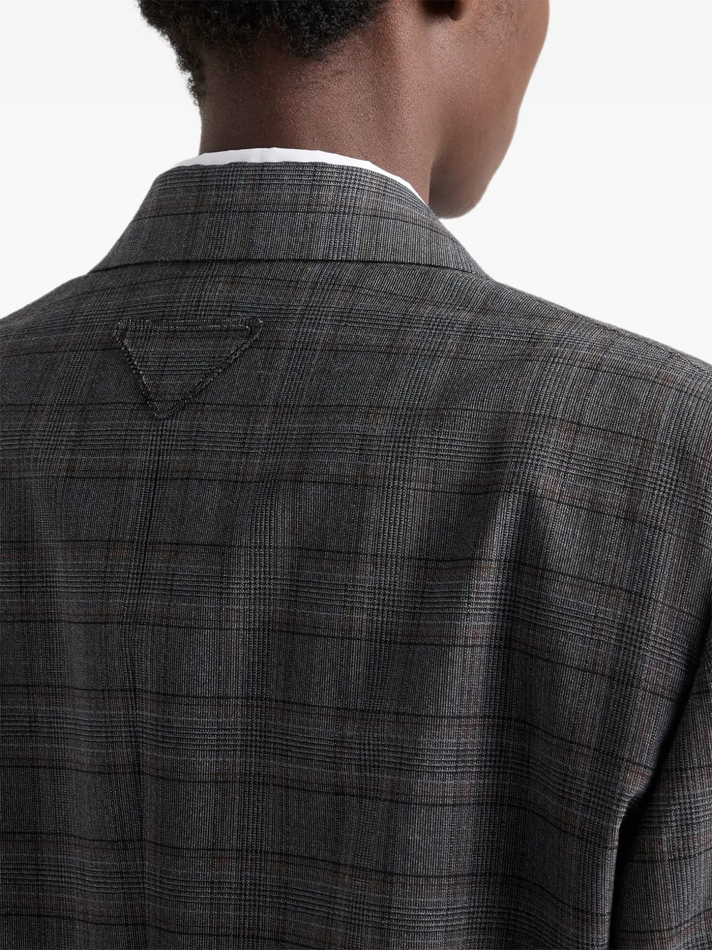 single-breasted Prince Of Wales checked virgin-wool jacket