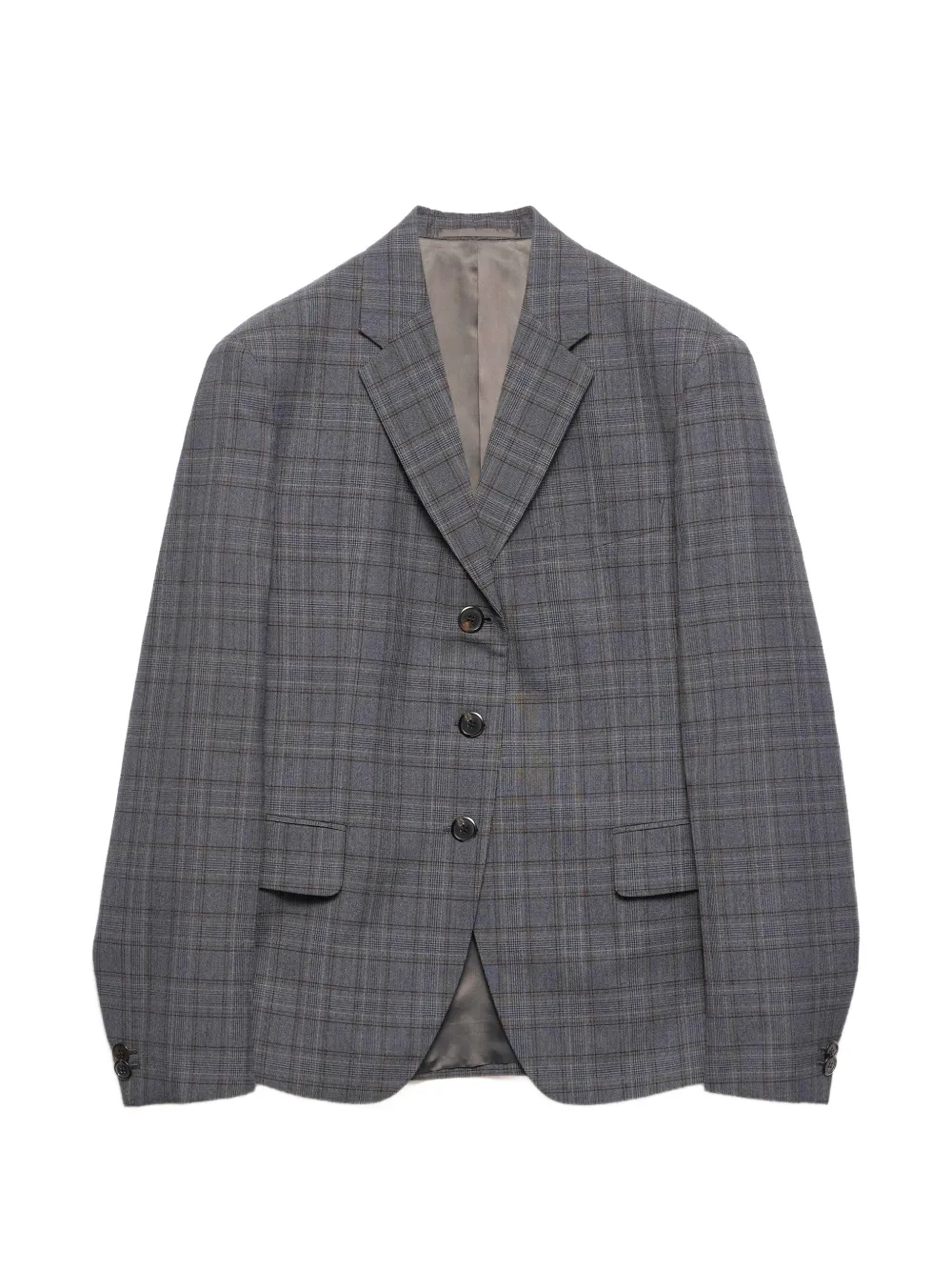 Prada single-breasted Prince Of Wales checked virgin-wool jacket - Grau