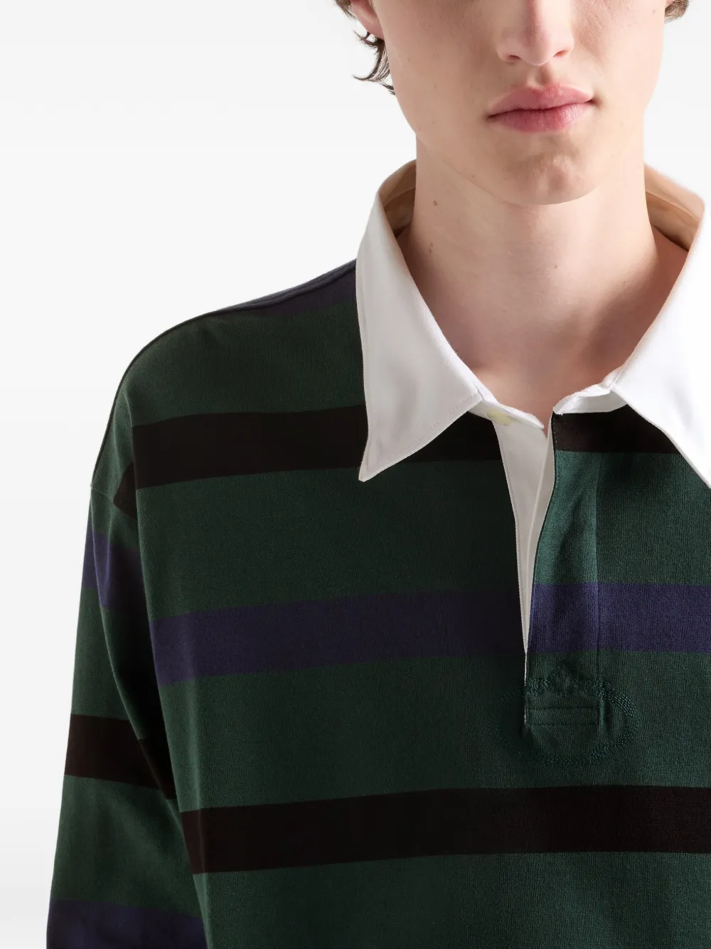 Prada Katoenen poloshirt met lange mouwen Groen