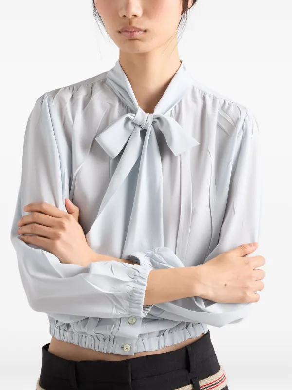 Prada Crepe De Chine Shirt | Blue | FARFETCH