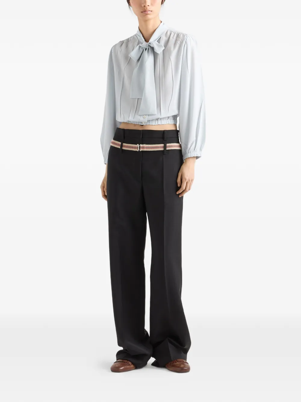 Prada Crêpe de chine blouse Blauw