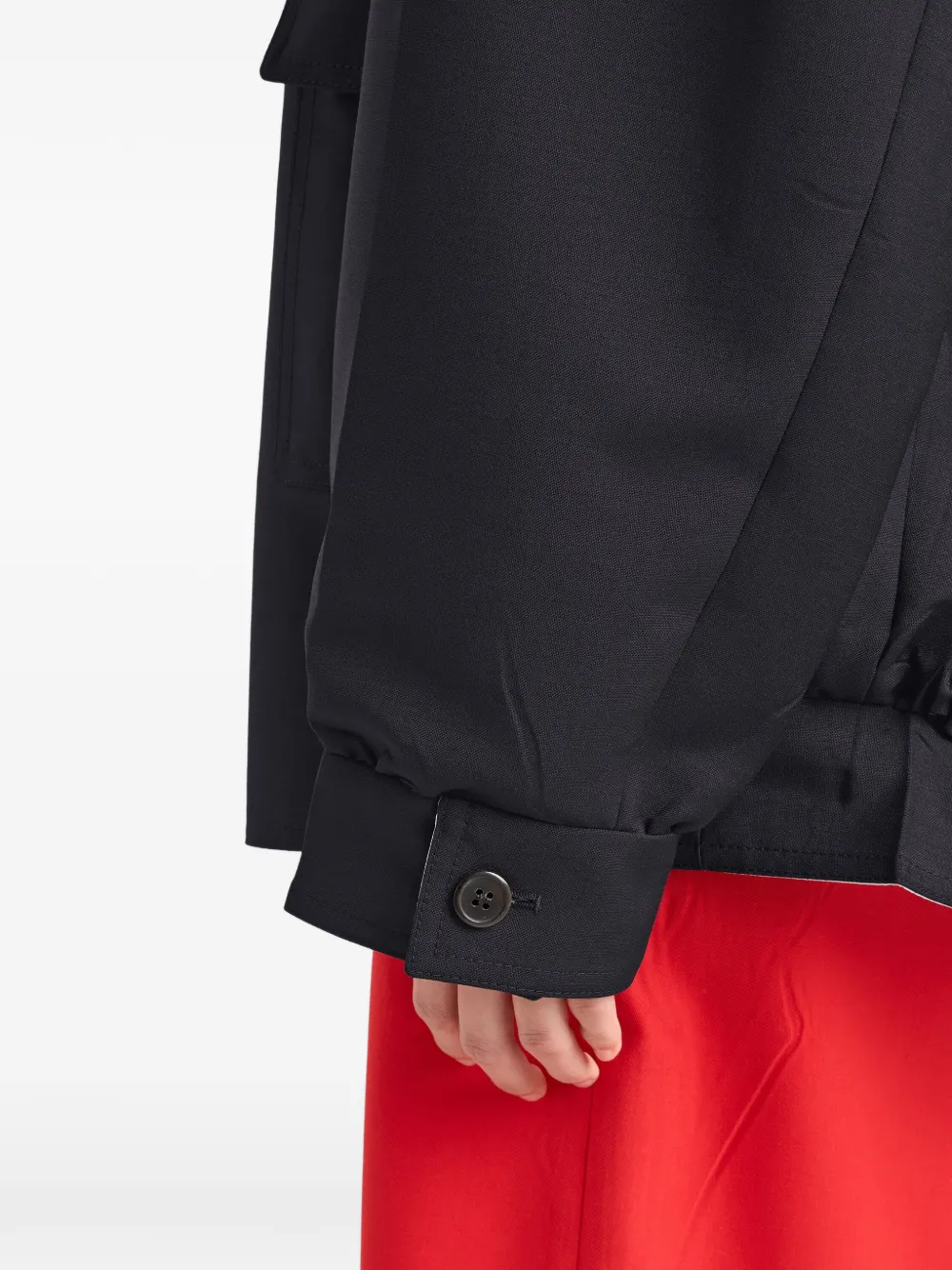 Prada Popeline jack met mohair en kid-fit Zwart
