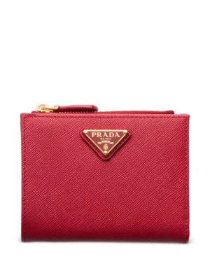 Prada Small Saffiano-leather Wallet | Red | FARFETCH