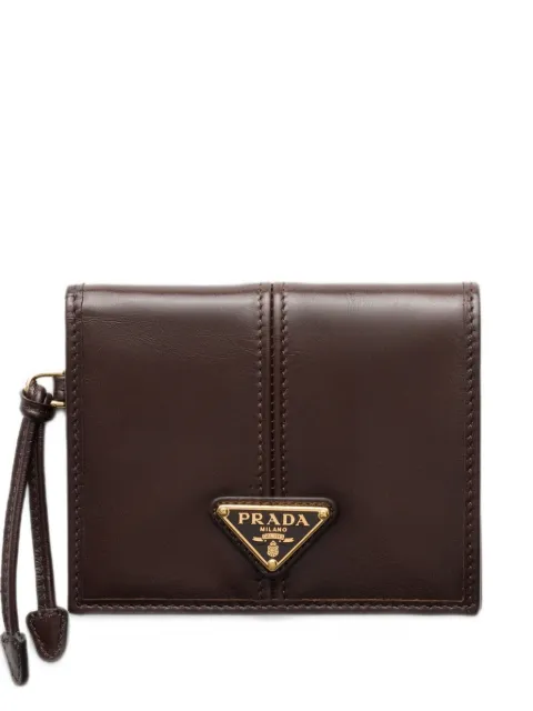 Prada logo-plaque leather wallet
