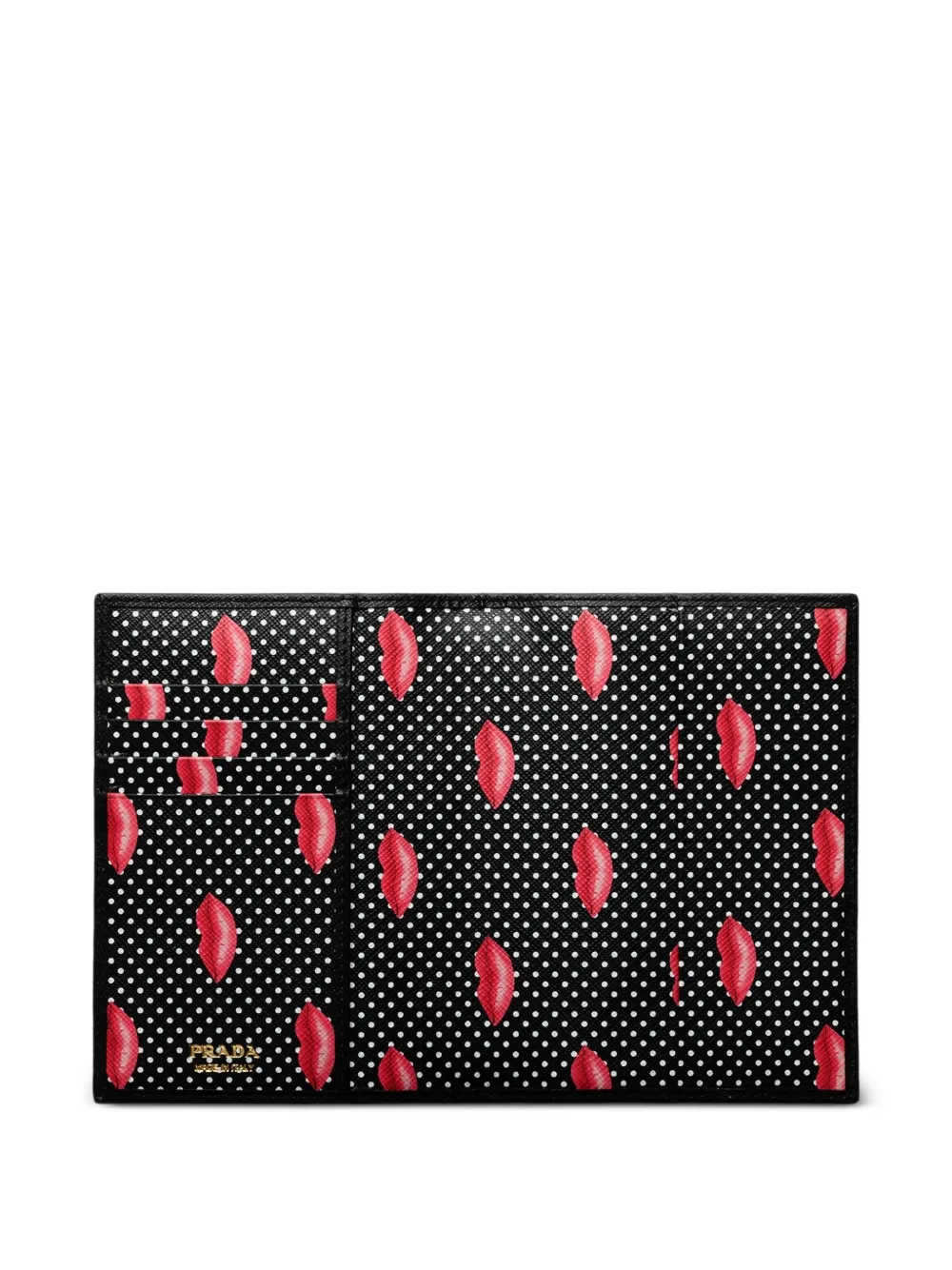 Prada Saffiano Leather Passport Holder - Black 