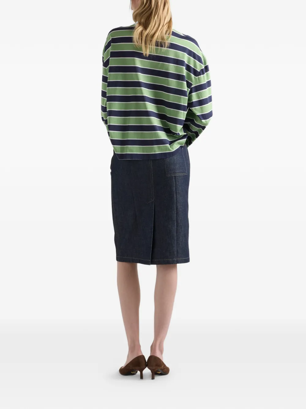  Prada Camiseta A Rayas - Verde 