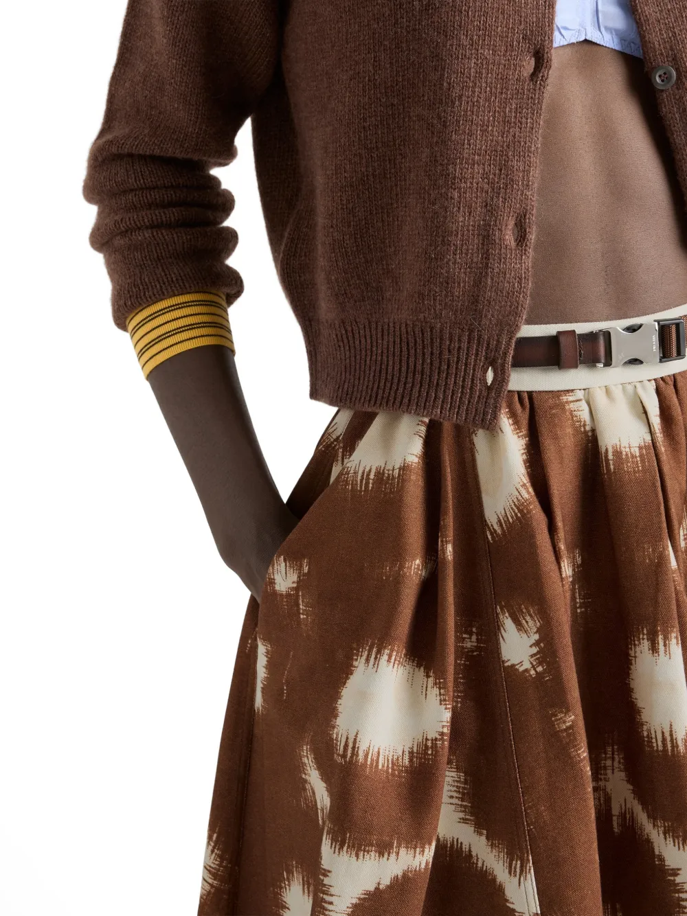 Prada Canvas rok met print Bruin