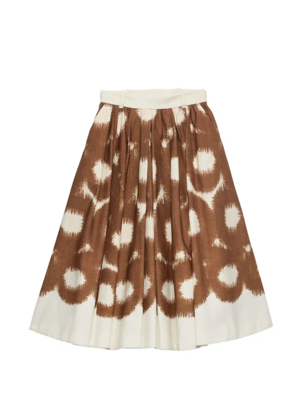 Prada Printed Canvas Skirt in Brown
