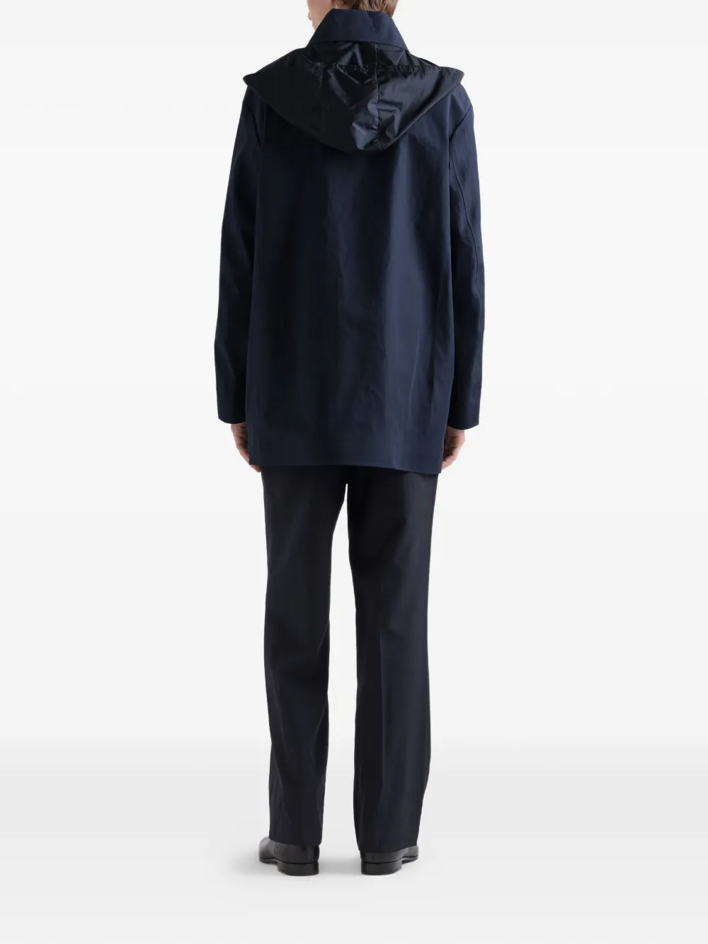 Prada Katoenen jas met capychon Blauw