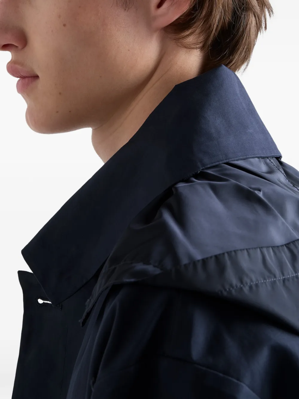 Prada Katoenen jas met capychon Blauw
