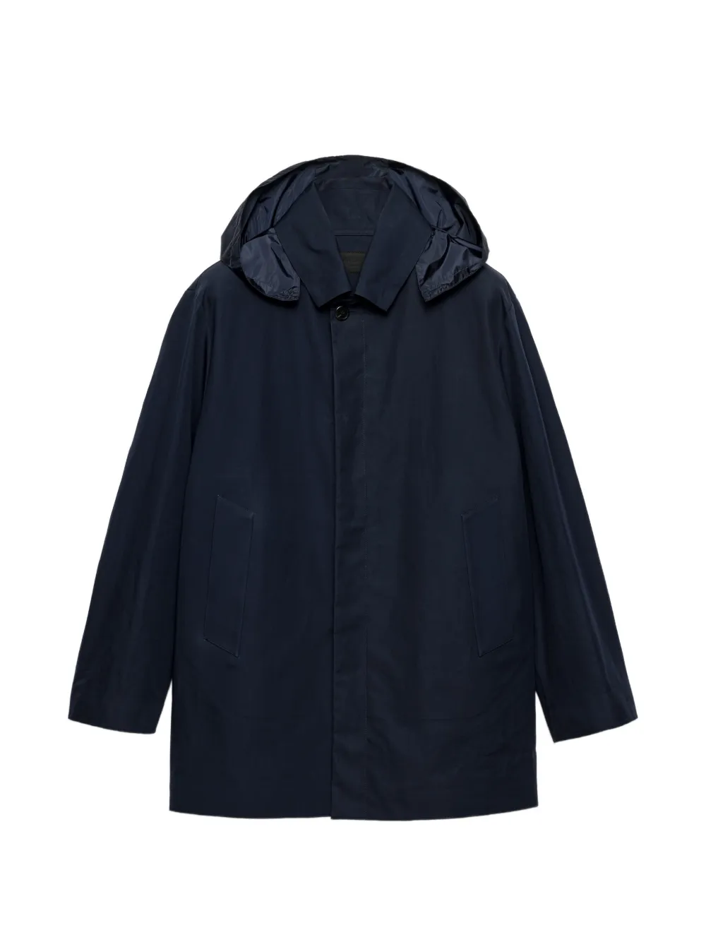 Prada hooded cotton coat - Blue