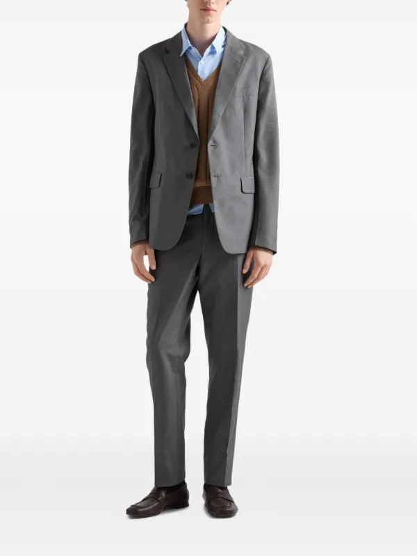 Prada single-breasted Silk Suit | Grey | FARFETCH