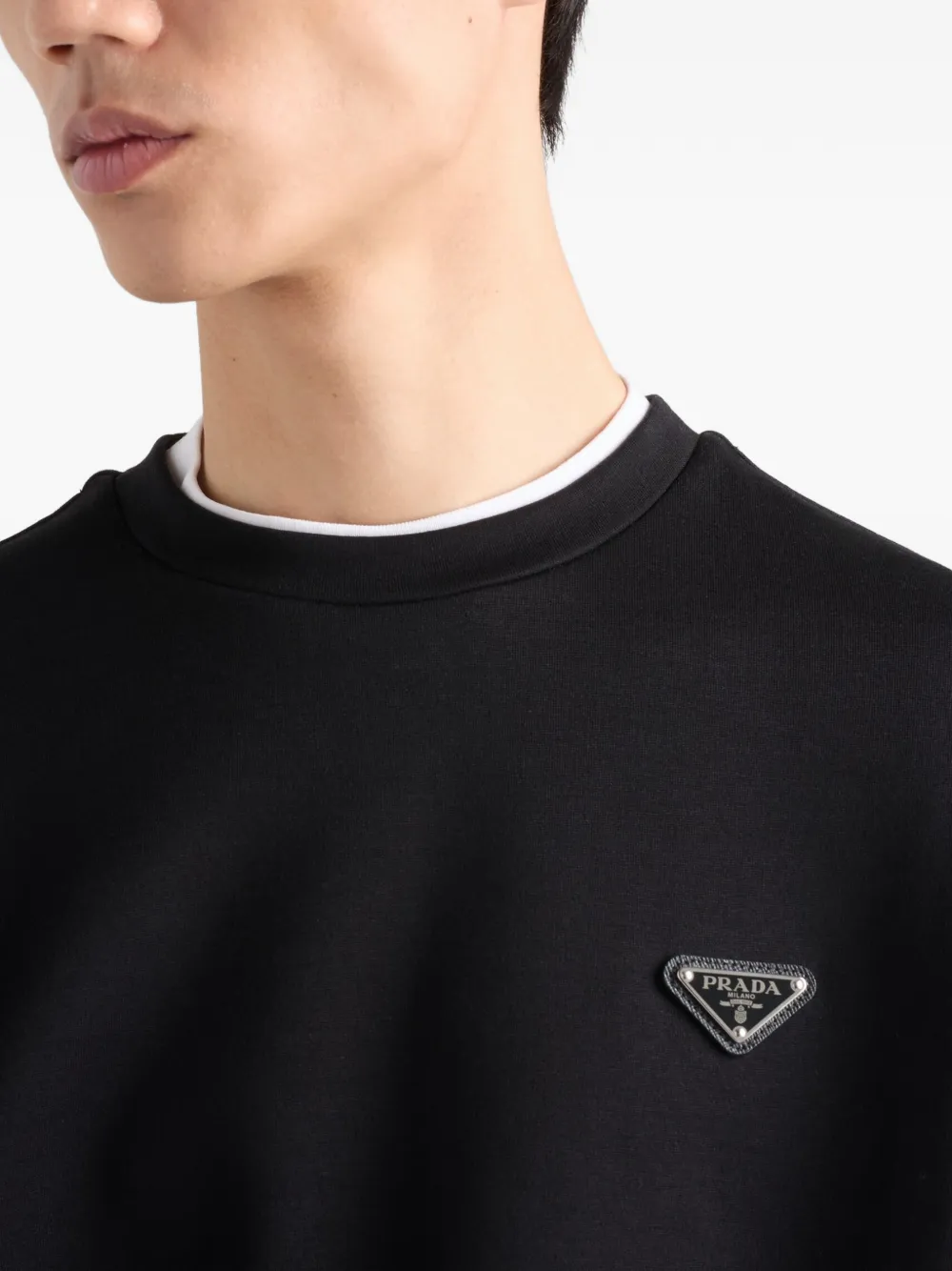 Prada Sweater van technisch katoen Zwart