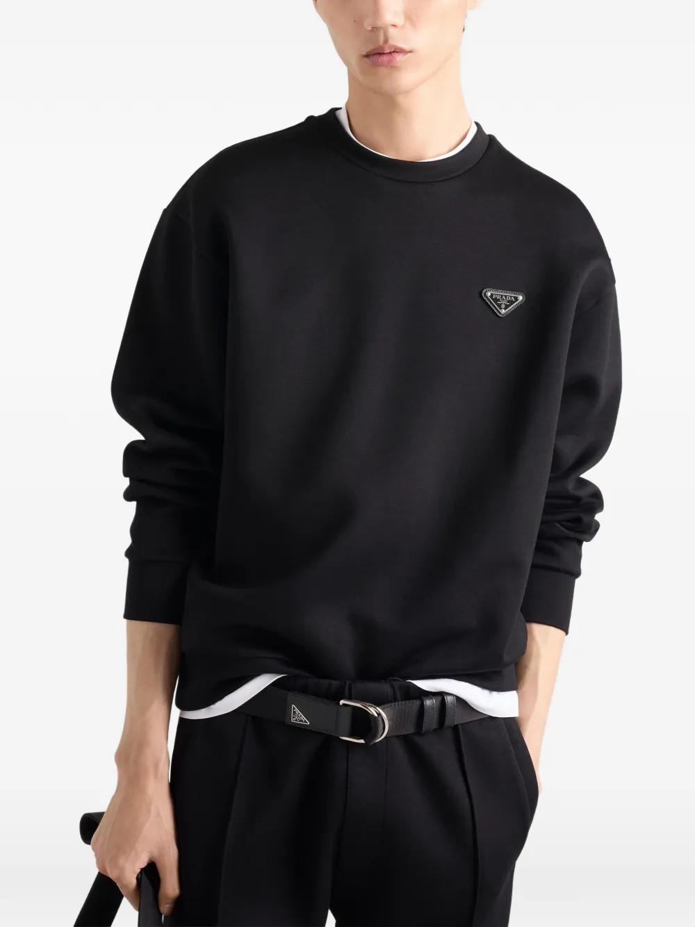 Prada Sweater van technisch katoen Zwart