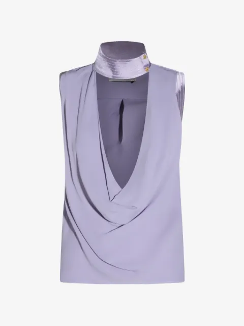 Elisabetta Franchi blusa drapeada con cuello alto
