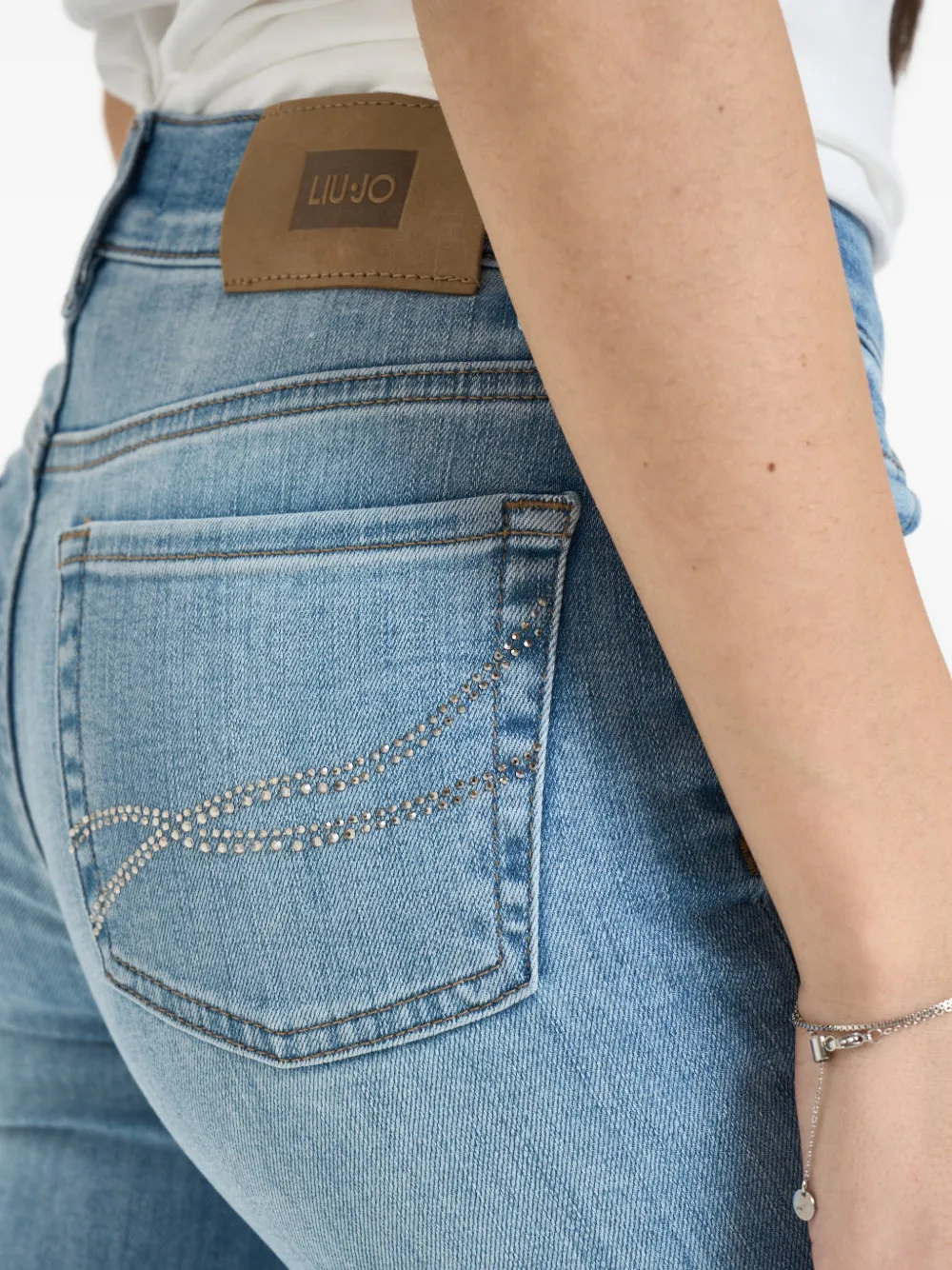 Rhinestone-Embellished-Pocket Jeans