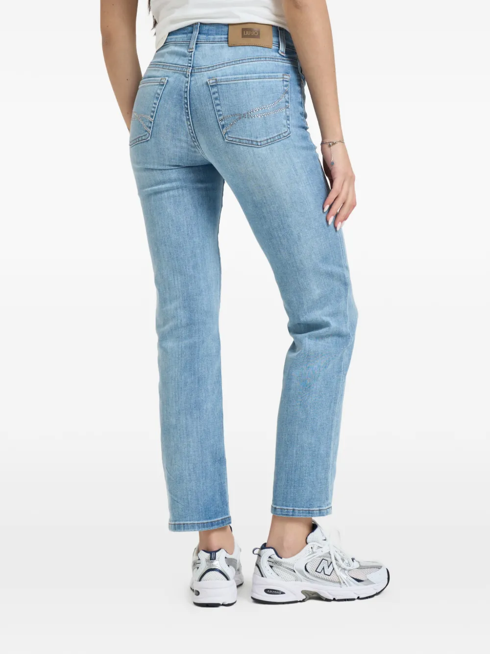 Rhinestone-Embellished-Pocket Jeans
