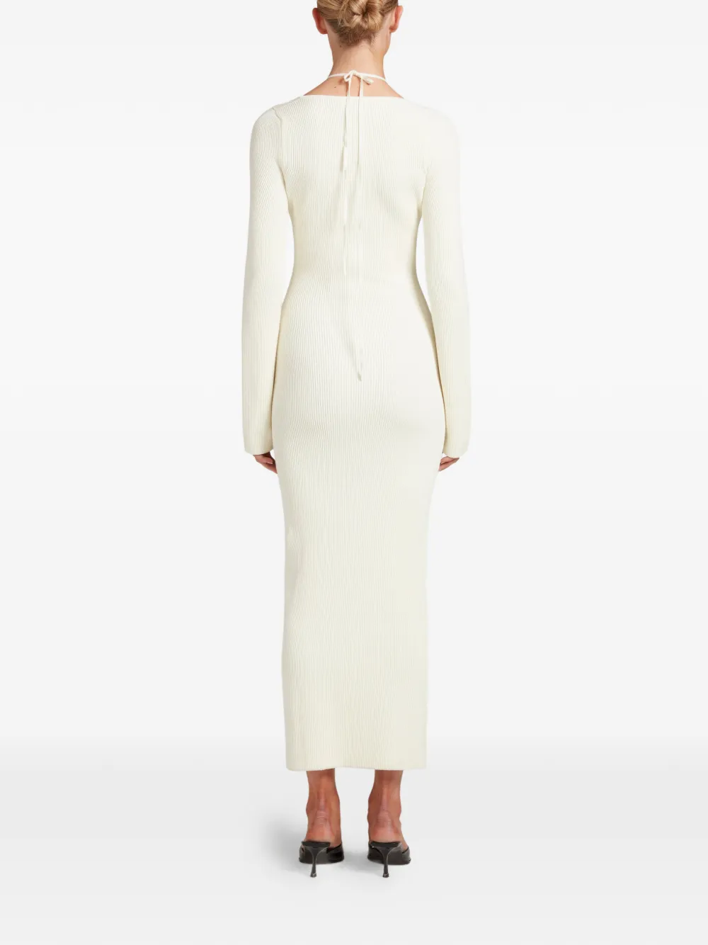 Cristina V-Neck Long-Sleeve Midi Dress