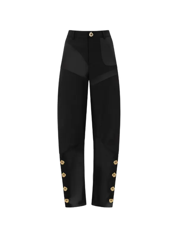 Violante Nessi The Brancusi Panelled Split Trousers in Black