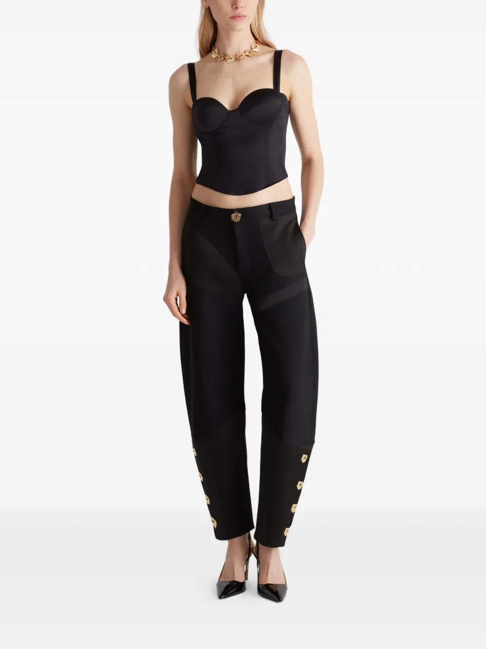 Violante Nessi The Brancusi Panelled Split Trousers in Black, view 2